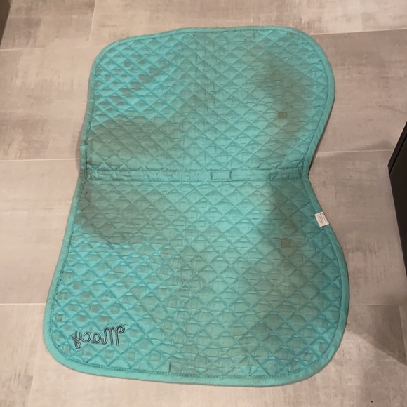 Dover Saddlery All Purpose Saddle Pad with “Macy” Embroidery Mint/Navy - Picture 4 of 4